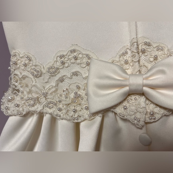 2 of 3 Mon Cheri FLOWER Girl IVORY Dress - Picture 6 of 13